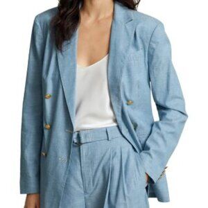 NWOT  Polo Ralph Lauren Chambray Double Breasted Blazer Size 10